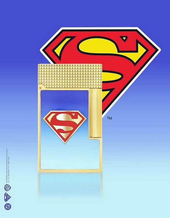 Superman - S.T. Dupont Line 2 D.C.Comics Superman Gold Trim Lighter #C16027CL